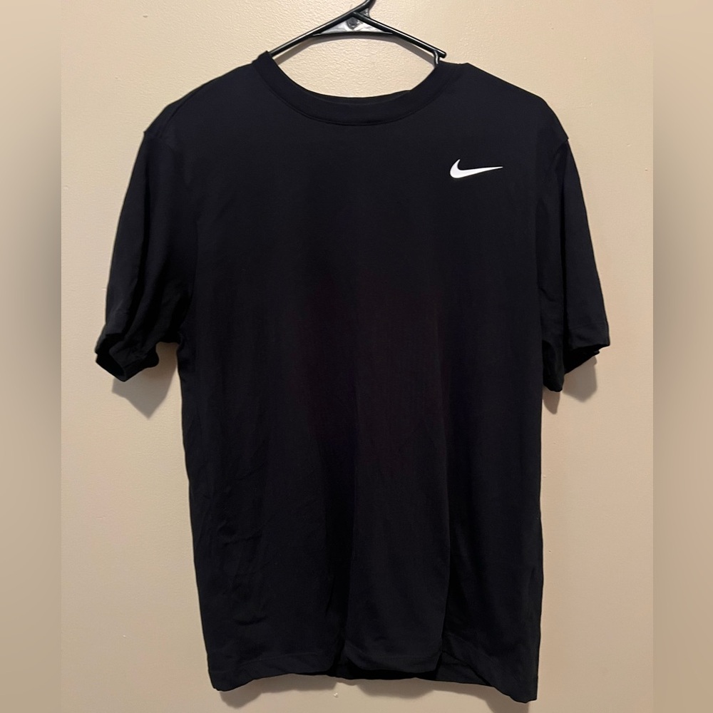Nike Men's Black Tee with White Logo